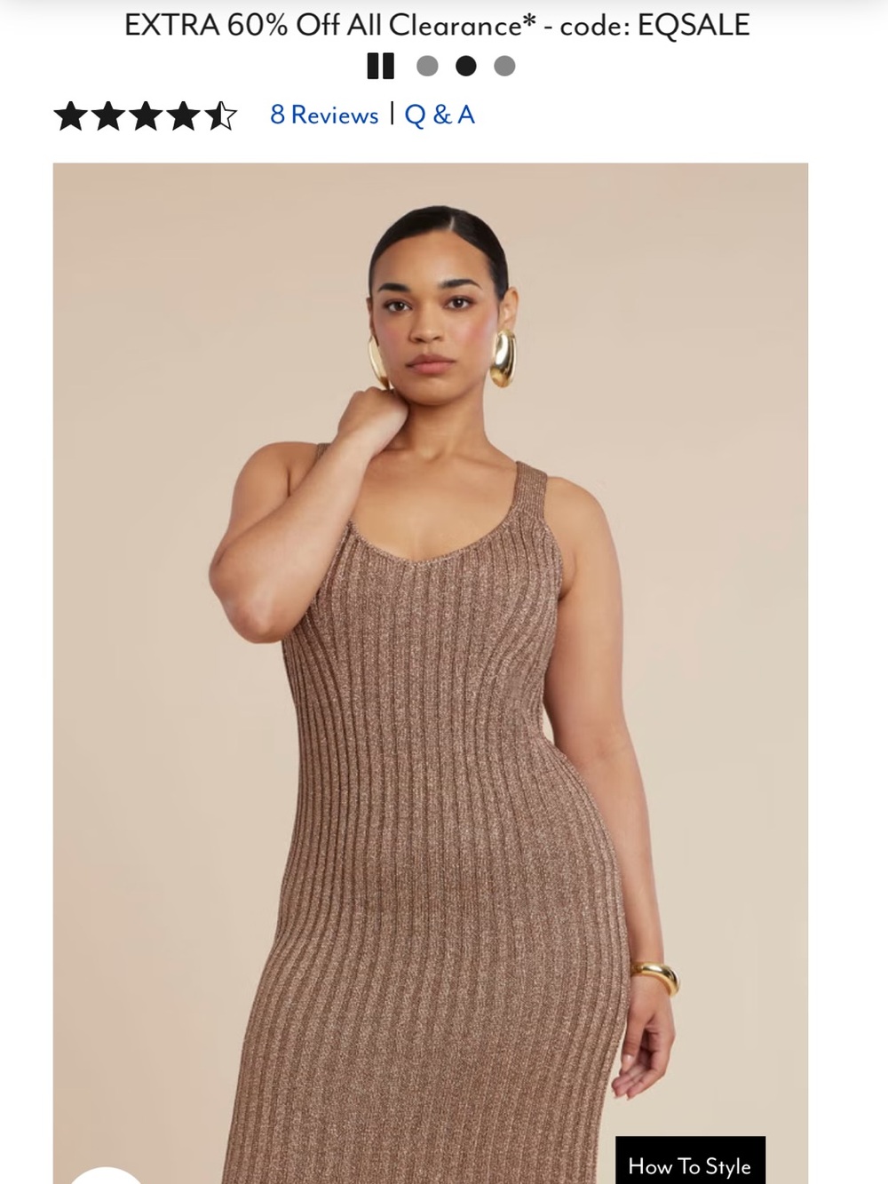 ELOQUII 14/16 Metallic Open Stitch Sweater Dress - NEW WITH TAGS - Picture 5 of 11